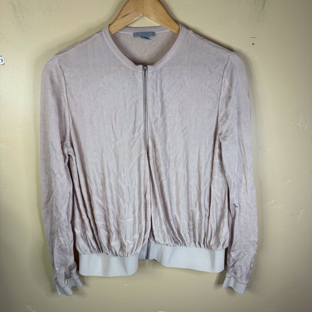 COS Nordstrom Silky Jacket Full Zip (broken Zipper, Works) Size Small Dressy